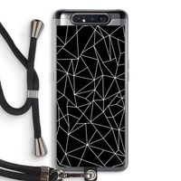 Geometrische lijnen wit: Samsung Galaxy A80 Transparant Hoesje met koord