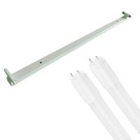 LED TL Armatuur met T8 Buis - Aigi Dybolo - 120cm Dubbel - 36W - Helder/Koud Wit 6500K - IP20