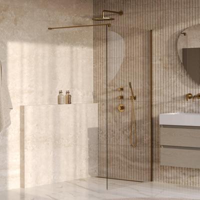 BRAUER Oblivion Inloopdouche - 90x200cm - glascoating - helder glas - geborsteld goud PVD GS-OBI1H90200GG