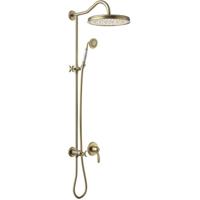 Regendouche set Tres Clasic | Inbouw | Mengkraan | 1-weg | Vintage | Messing oud