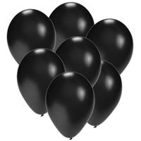 Bellatio Decorations party ballonnen - 100x stuks - zwart - 27 cm - verjaardag - versiering