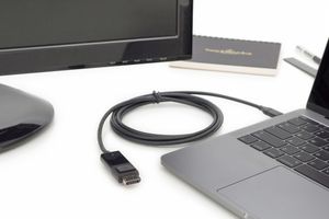 Digitus AK-300333-020-S USB-C-displaykabel USB-C / DisplayPort Adapterkabel USB-C stekker, DisplayPort-stekker 2.00 m Zwart Afgeschermd, Afgeschermd (dubbel)