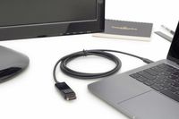 Digitus AK-300333-020-S USB-C-displaykabel USB-C / DisplayPort Adapterkabel USB-C stekker, DisplayPort-stekker 2.00 m Zwart Afgeschermd, Afgeschermd (dubbel) - thumbnail