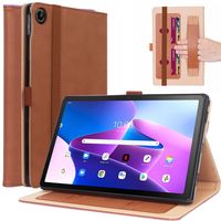 Lunso - Lenovo Tab M10 Plus Gen 3 (3e generatie) - Luxe Bookcase hoes - Bruin