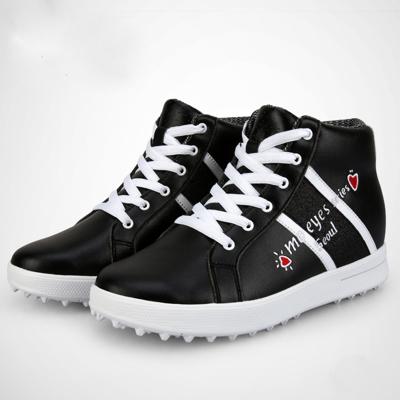 PGM Golf High-Top verhoogde microfiber lederen sneakers voor vrouwen (kleur: zwart grootte: 35)