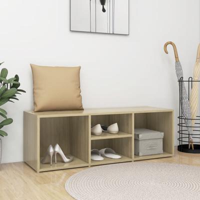 Schoenenopbergbank 105x35x35 cm bewerkt hout sonoma eikenkleur