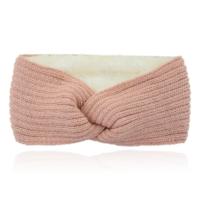 LGT JWLS Dames Hoofdband - Oud Roze, Katoen met Fleece Voering, Gebreid met Lijnen en Voorzien van Knoop