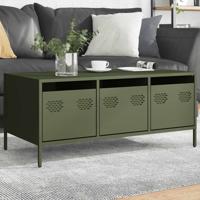 Salontafel 101,5x50x43,5 cm koudgewalst staal olijfgroen