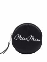 Miu Miu trousse de toilette à logo brodé de sequins - Noir