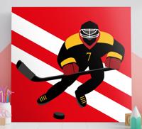 Canvas schilderij mensen Rood en geel ijshockey