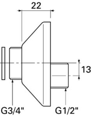 Venlo s-koppeling set met roset 1/2 inch 3/4 inch chroom