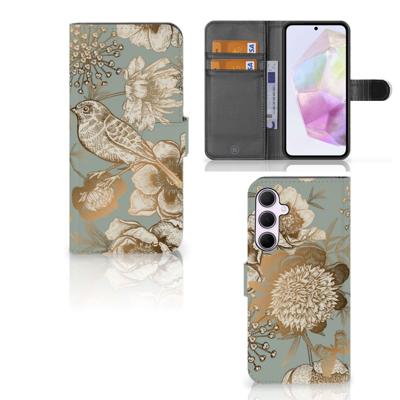 Hoesje voor Samsung Galaxy A35 Vintage Bird Flowers Hoesje voor Samsung Galaxy A35 Vintage Bird Flowers