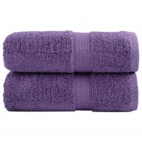 VidaXL Premium washandjes solund 2 st paars 30x30 cm 600 g/m2