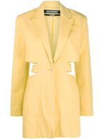 Jacquemus robe à col pointu - Jaune