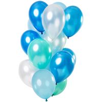 Ballonnen Set Azuur Blauw Metallic Premium 30cm - 15 Stuks