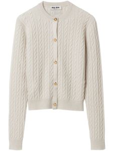 Miu Miu cardigan en maille torsadée - Blanc