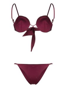 Noire Swimwear bikini à détails de coutures - Rose