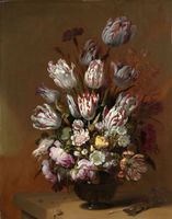 Hans Bollongier, Stilleven met bloemen 70x90cm, Rijksmuseum, premium print, print op canvas, oude meester
