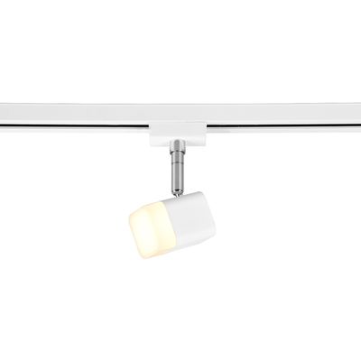 LED Railverlichting - Track Spot - Trion Dual Ribon - 2 Fase - 3.5W - Warm Wit 3000K - Dimbaar - Rechthoek - Mat Wit - Aluminium