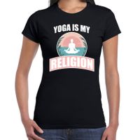 Yoga is my religion t-shirt zwart dames - Sport / hobby shirt