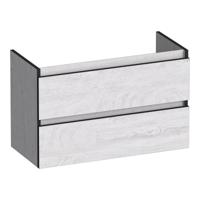 Brauer Joy Edge - Onderkast Ondiep - 80 cm - met 2 Softclose Lades Greeploos en 1 Sifon Uitsparing - Forest Seashell