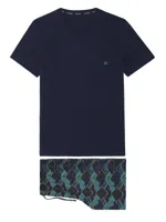 HOM - Short Sleepwear - Lino - navy, Maat:2XL