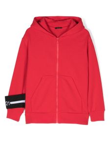 Nº21 Kids sweat zippé à logo imprimé - Rouge