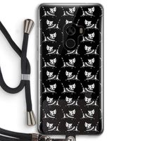 Zwarte poes: Xiaomi Mi Mix 2 Transparant Hoesje met koord