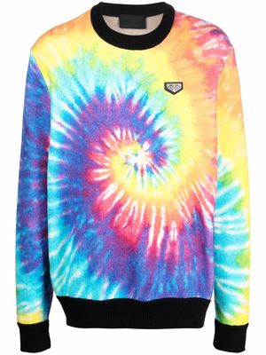 Philipp Plein sweat à imprimé tie dye - Bleu