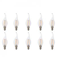 LED Kaarslamp 10-Pack - Filament Flame E14 - 4W Warm Wit 2700K