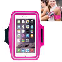 HAWEEL Sport Armband Case met oortelefoon gat & sleutel Pocket voor iPhone 6 Plus Galaxy S6 / S5(Magenta)