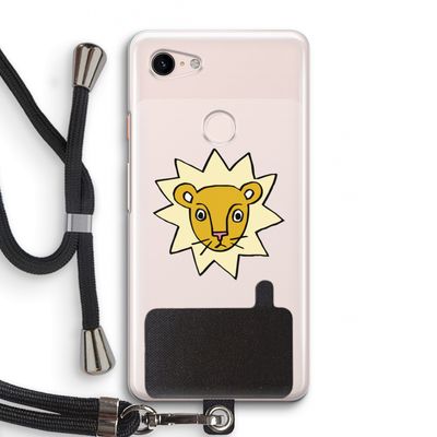 Kleine leeuw: Pixel 3 Transparant Hoesje met koord