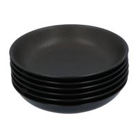 4goodz Porseleinen Soep Borden Caviar 6 stuks 20 cm - Zwart - thumbnail