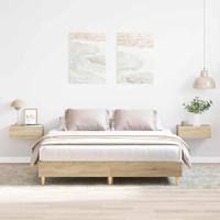 Bedframe zonder matras 140x200cm spaanplaat Sonoma eikenkleurig