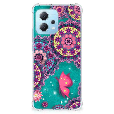 Xiaomi Redmi Note 12 5G Back Cover Cirkels en Vlinders Xiaomi Redmi Note 12 5G Back Cover Cirkels en Vlinders
