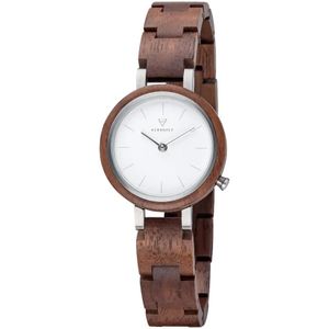 Kerbholz 4251240409344 Horloge Mathilda Walnut hout-staal 27 mm