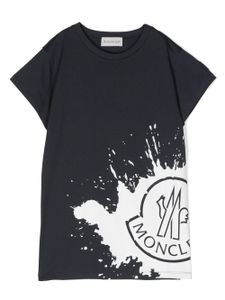 Moncler Enfant t-shirt à logo imprimé - Bleu