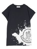 Moncler Enfant t-shirt à logo imprimé - Bleu - thumbnail