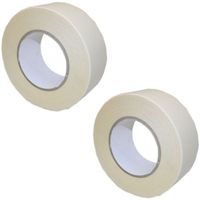 2x Dubbelzijdig plakband / tapijttape wit 150 cm