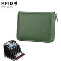 Antimagnetic RFID multi-functionele lederen Card pakket (leger-groen)