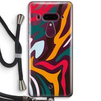 Colored Zebra: HTC U12+ Transparant Hoesje met koord