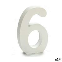 Cijfer Pincello 6 Wit 2 x 16 x 14,5 cm (24 Stuks)
