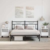 Nachtkastjes 2 st 40x35x50 cm bewerkt hout wit