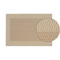 1x Placemat beige/bruin geweven/gevlochten met rand 45 x 30 cm - thumbnail