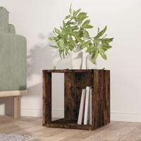 Bijzettafel 33x33x34,5 cm bewerkt hout gerookt eikenkleurig