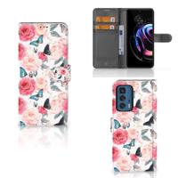 Motorola Edge 20 Pro Hoesje Butterfly Roses Motorola Edge 20 Pro Hoesje Butterfly Roses