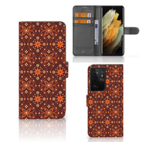 Samsung Galaxy S21 Ultra Telefoon Hoesje Batik Brown