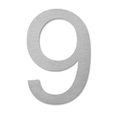 LIROdesign huisnummer 9 RVS - 15,5 cm - per stuk