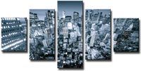 Schilderij - New York in zwart en wit, 5 luik, 160x80cm