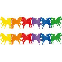 Slinger paarden - 2x - 300 cm - multi color - papier - paardenthema - verjaardag
